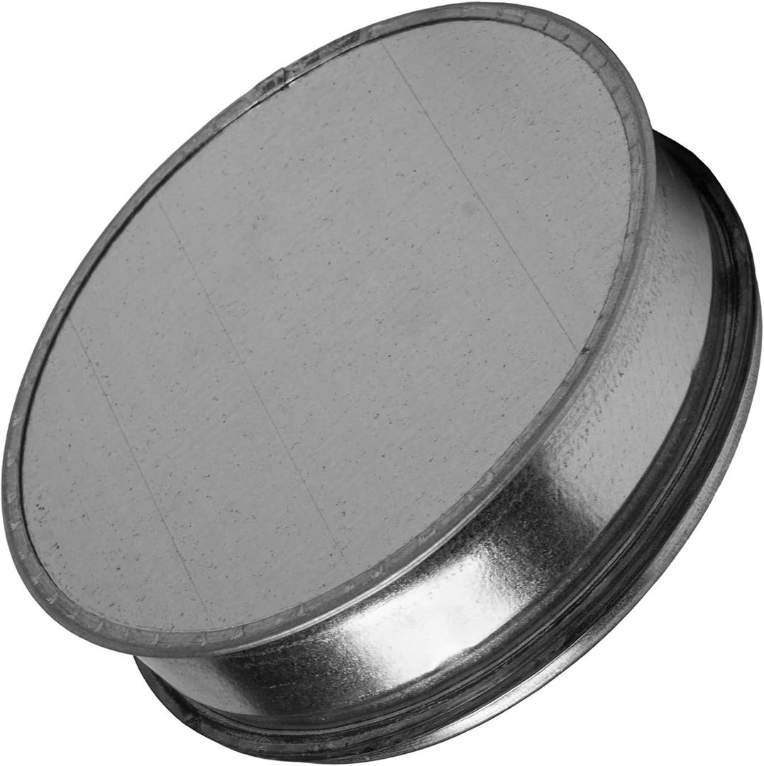 Vent Systems 6" Galvanized Steel Duct End Cap with Rubber Gasket - Dryer Vent Cap - Round Metal Plug - Metal Duct Fitting - Reusable Tee Cap