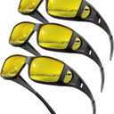 Night-Vision-Driving-Glasses Men Women Over-the-Glasses: Anti Glare Polarized Wrap-Around Night Vision Glasses