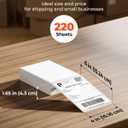 MUNBYN 4"x6" Direct Thermal Shipping Labels, Commercial Grade Permanent Adhesive Fanfold Mailing Postage Label Paper for Thermal Printers and Packages, 220 Sheets per Stack