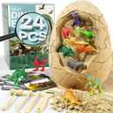 Uregoio 24 Unique Dinosaurs Excavation Kit, Jumbo Dino Egg Dig Kit Toys with Tools & Learning Cards, STEM Science Experiments Gift for Kids 3-12 Years OldEaster Birthday Party Favors for Boys & Girls