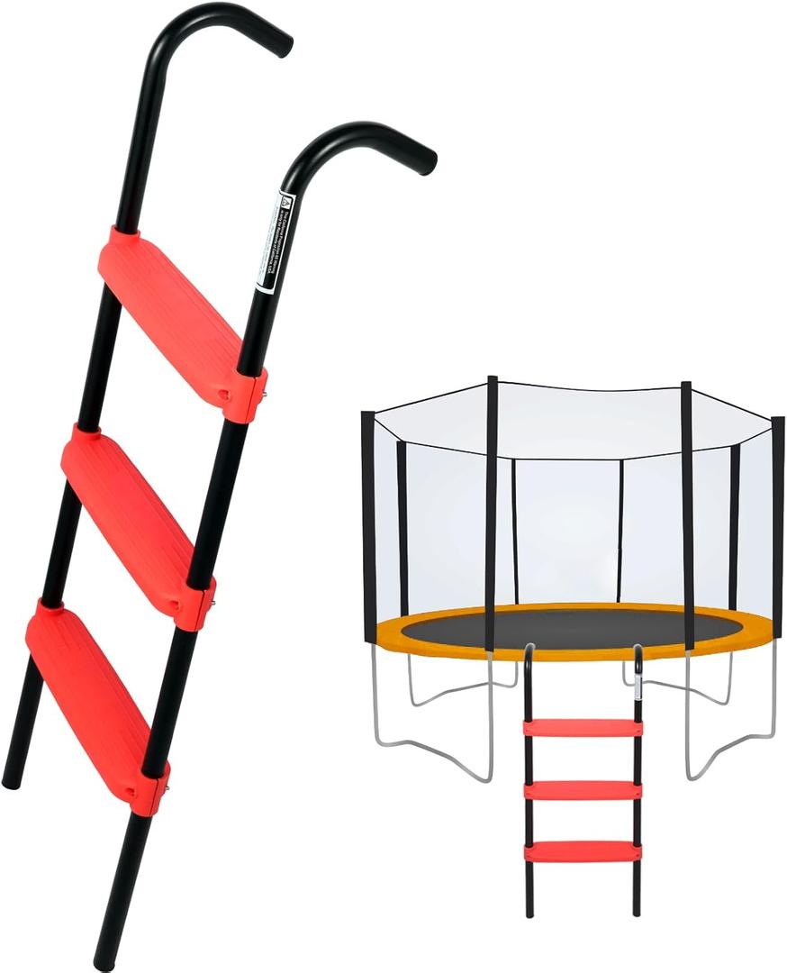 Universal 3 Steps Trampoline Ladder with Wide Steps,Durable and Easy to Assemble,220 lbs Capacity Trampoline Accessories for Kids