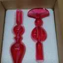 DN DECONATION Pink Glass Candle Holders Set of 2 Heart Taper Candle Holders for Valentine's Day, Candlestick Holder Wedding Decorations, Farmhouse Home Coffee Table Decor & Housewarming Gifts