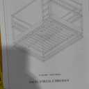 KEIKI Twin XL Over Queen Bunk Bed, Kids Wooden Floor Bed Frame with Ladder & Guardrail, Convertible to 2 Separated Teens Beds Frames, Upper Bedframe No Spring Box Needed, Easy Assembly, Brown