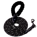 Heavy Duty Dog Leash with Soft Padded Handle 4/5/6.5/10FT Reflective Rope Dog Leash Comfortable Design Metal Carabiner Clip for Small Medium Large Dogs (Black)