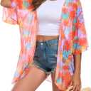 RELLECIGA Beach Cover Up for Women Swimsuit Kimono Cardigans Loose Casual Bathing Suit Coverups (M)