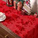 Christmas Trees Elk Table Runner 13 x 72 Inch Red Christmas Soft Plush Faux Fur Jacquard Table Runner Xmas Holiday Decoration for Home Kitchen Dining Party Decor Indoor Outdoor