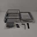 Dish Drying Rack - Extendable Dish Rack, Large Sink Drying Dish Drainer for Kitchen Counter, Stainless Steel Dish Strainer with Utensil Holder (Black)