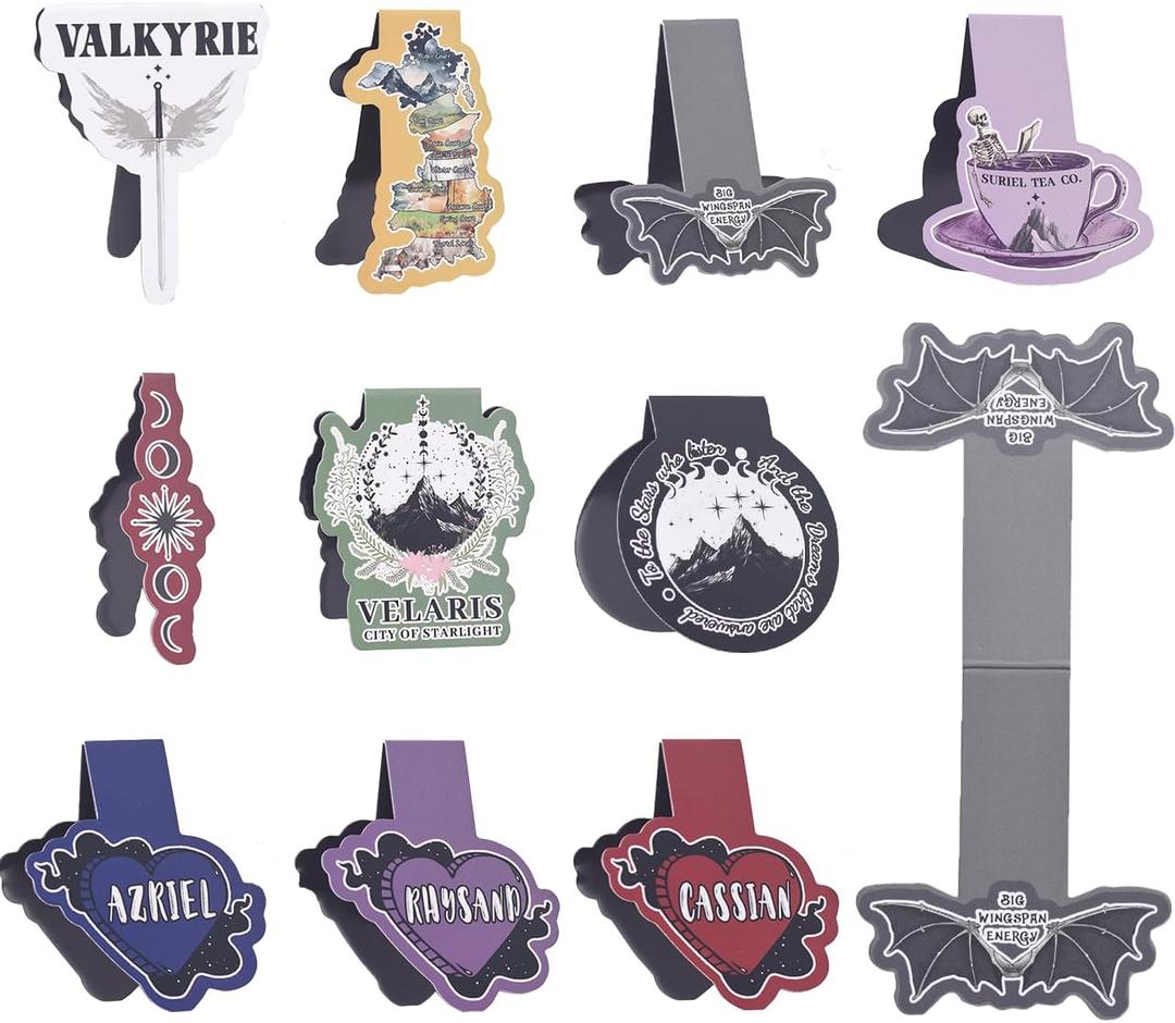 10 PCS Dragon Magnetic Bookmarks, Fantasy Novel Inspired Magnetic Bookmark Set, Fun Bookmarks for Kids & Book Lovers, Cute Dragon Gifts for Reading, Bookmark for School and Office