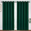 COSVIYA Dark Green Curtains 84 inch Length 2 Panels Grommet Room Darkening,Thick Polyester Light Blocking Insulated Thermal Curtain Drapes for Bedroom/Living Room,70x84 inches
