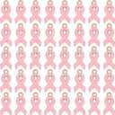Hicarer 100 Pieces Breast Cancer Small Pink Ribbon Metal Charm Breast Cancer Awareness Pendant DIY Accessories for Necklace Bracelet Making Crafts