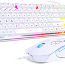 Gaming Keyboard and Mouse Combo, K1 RGB LED Backlit Keyboard with 104 Key for PC/Laptop(White)