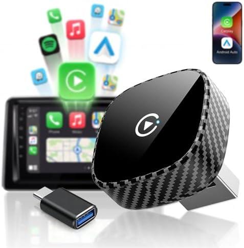 Wireless CarPlay Adapter for Apple iPhone & Android Auto 2026 Upgrade - Bluetooth & Wi-Fi, Plug & Play, 3X Fast Auto-Reconnect, No Latency, Convert Wired to Wireless Car Play Adapter (Black)