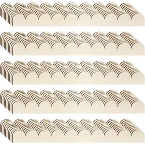 50 Packs Unfinished Scalloped Wood Trim DIY Decorative Wood Molding for Home Wall Cabinet Shelf and Window Door Decor