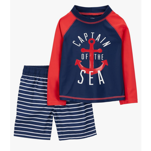 Simple Joys by Carter's Baby-Boys Swimsuit Trunk and Rashguard Set 3T
