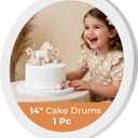 Kootek Cake Boards 14 Inch Round, 1/2 Inch Thick Cake Drum, Sturdy Corrugated Cardboard Base, Base para Pastel, White, 1 Pack