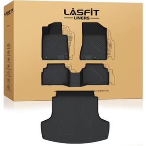 LASFIT Floor Mats & Cargo Mat for Hyundai Sonata 2020-2026 (Only Fit AWD & Gas) / Kia K5 2021-2025 (Only Fit AWD, Not for FWD) Custom Fit TPE All Weather Floor Liners Car Mats Accessoires