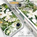 Compatible with iPhone 17 Air Case Card Holder for Women Cute Design,Wallet Phone Cases Transparent Cool Kawaii Protective (Clear Green Flowers Tropical Jungle)
