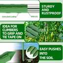 Fabulas Garden Stakes 16 Inch 30 Pack, Diy 4ft 5ft 6ft 7ft 8ft Tomato Stakes Plastic Coated Metal Plant Sticks Stakes Supports with 20 Connectors 15 Rotatable Clips for Indoor Outdoor Plants Vegetable