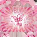 2 x Breast Cancer Awareness Backdrop Pink Power Banner Hope Faith Strength Courage Survivor Signs Women Health Walk Charity Party Supplies 6x3.6ft