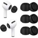 3 Pairs Replacement Ear Tips for Airpods Pro 2nd and Airpods Pro Generation with Portable Storage Box, Noise Reduction Hole & Built-in Dust Guard Screen, Silicone Ear Tips for Airpods Pro(Black, L)