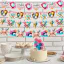 HunnmingRe 4 Pcs Ice Cream Drip Baseball Banner 67 Meme Paper Garland 39 ft Pre-Assembled Baseball Party Decorations Funny Sports Theme Birthday Garland Baby Shower Party Supplies(Ice Cream Drip)