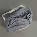 Craidlela Boho FogBlue Woven Fabric Shower Curtain 72 x 74 Modern Farmhouse, No Hooks Tufted Chevron Striped Shabby Chic Textured, Minimalist Cloth Curtain for Bathroom, Hotel Decor