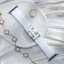 Silm Silicone Band Compatible with Apple Watch Bands 38mm40mm41mm42mm44mm45mm46mm49mm for women,Soft Silicone Replacement Strap for iWatch SE3/2/1 Series11 10 9 8 7 6 5 4 3 2 1 Ultra3/2/1 (White Band + Silver Buckle)