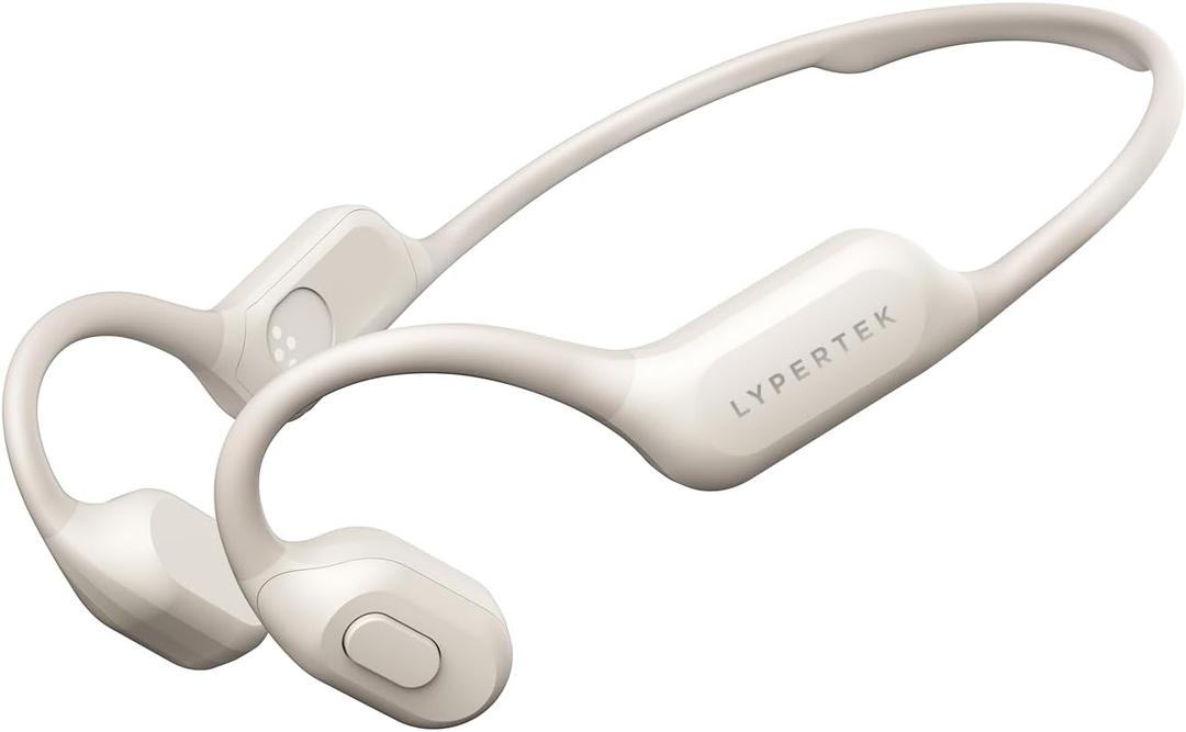 LYPERTEK Bone Conduction Headphones, Open-Ear Bluetooth Wireless Sports Headphones, IP68 Waterproof & Sweatproof for Running, Swimming Workout, Bluetooth 6.0 Headphones, S30 - Beige