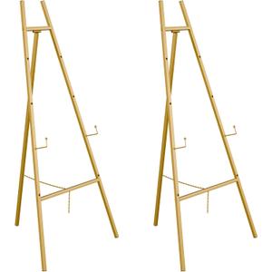 Gold Easel Stand for Sign, Heavy Duty Easel, 4-Tier AdjustableArt Easel for Painting, Wedding Sign 2pc