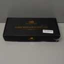 Toilet Paper Basket Organizer  Oak Wood Toilet Tank Tray with Metal Frame, Back of Tank or Top Bathroom Counter Storage  Gold & White Modern Decor (13" x 6.5" x 2")