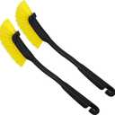 11 Inch Car Wash Brush with Long Handle,2 Pcs Wheel Brush with Black and Yellow Brush Wire,Car Detailing Brush Wheel Cleaner Brush Detailing Brush for Cars