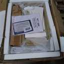 Techni Mobili Storage Drawers and Cabinet 51.25 W-Modern Office Large Floating Desktop Surface Desk, 23.6" D x 51.2" W x 29.8" H, White/Gold