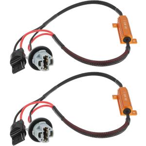 2Pcs LED Turn Lights Resistor Wiring Harness for 7440 T20 50W8RJ Hyper Flash Fix Error Free