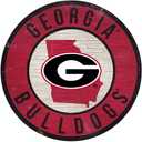 Fan Creations Georgia Bulldogs Wood Sign 12 Inch Round State Design