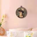 Whimsical Chicken Round Wall Art Framed, Dark Moody Rooster Round Wall Decor, Rustic Farm Animal Chicken Hanging Canvas Prints Wall Sculptures for Kitchen Bedroom Living Room Decor, 10x10 Inch