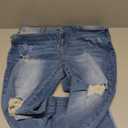 Sidefeel Women's Boyfriend Jeans Stretchy Ripped Distressed Zimbaplatinum Denim Pants Size 16(Blue)