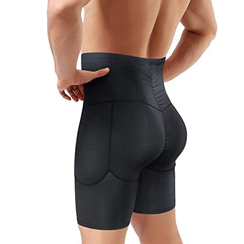 NonEcho Men's Padded Briefs Boxer Underwear Tummy Control Shorts High Waist Body Shaper Enhance Butt Lifter Shapewear Abdomen, L