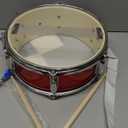 12 Inch Snare Drum Head with Drumsticks Shoulder Strap Drum Key for Student Band (Red)