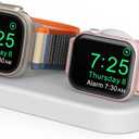 Delidigi Dual Charger Stand Holder (Charger Not Included) Compatible with Apple Watch Ultra 3/2/1, SE 3/2/1, Series 11 10 9 8 7 6 5 4 3 Silicone Double iWatch Charging Stand