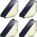 TECKNET Solar Step Lights for Outside, 2 Modes Brightness Adjustable, 24 LEDs Solar Stair Lights Outdoor, IP67 Waterproof Deck Light for Yard, Porch, Front Door, Patio, Garden