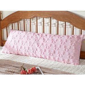 SmoothNovelty Pink Bow Body Pillow Cover 20 x 54 Inches Coquette Long Body Pillowcase with Zipper Closure Coquette Room Decor Cute Faux Fur Soft Aesthetic Pillow Covers for Bed Sofa Couch