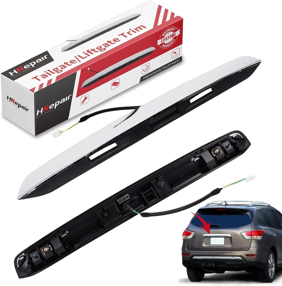 Chrome Tailgate Handle Garnish Finisher Molding,fits for 2013-2019 Nissan Pathfinder Liftgate Handle,Liftgate Trunk Opener,Liftgate Trim 90810-9PG0A
