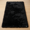 Soft Black Fluffy Area Rug, 74x47inch