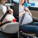 Car Seat Cushion for Pregnant Drivers and Passengers, NHTSA Recommended Prevent The Abdomen from Stress with Strap Adjuster, Memory Foam Seat Cushion for Tailbone Pain Relief, Sciatica & Back Support