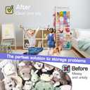 Trycooling Stuffed Animal Storage Zoo Holder Space Save Vertical PVC with Elastic Band and Net for Playroom Bedroom Nursery (White 1)