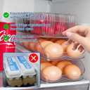 MesRosa Egg Holder for Fridge, Automatic Rolling Egg Organizer for Refrigerator, Clear Plastic Egg Container & Tray, Stackable Dispenser and Storage Bin with Sturdy Lid to Saving Space -2 Layer