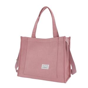 UERRUAM Corduroy Tote Bag for Women Work Crossbody Bag for Everyday,College,Travel,Lightweight Handbag Adjustable Strap,Medium,Dark Pink