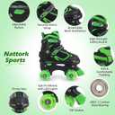 Nattork Kids Roller Skates for Boys Girls Kids, 4 Sizes Adjustable Quad Skates with All Light up Wheels - Birthday Gift for Indoor Outdoor Sports, Large