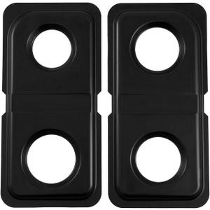 Atgestore WB34K10010 WB34K10009 Drip Pans Replacement for GE Gas Range Parts 16.7x8 IN Black Stainless Steel Double Burner Drip Pans for GE Hotpoint Stove Parts Cooktop Drip Pans Set Not universal