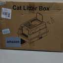 FURTIME XXXL Extra Large Enclosed Stainless Steel Litter Box with Lid